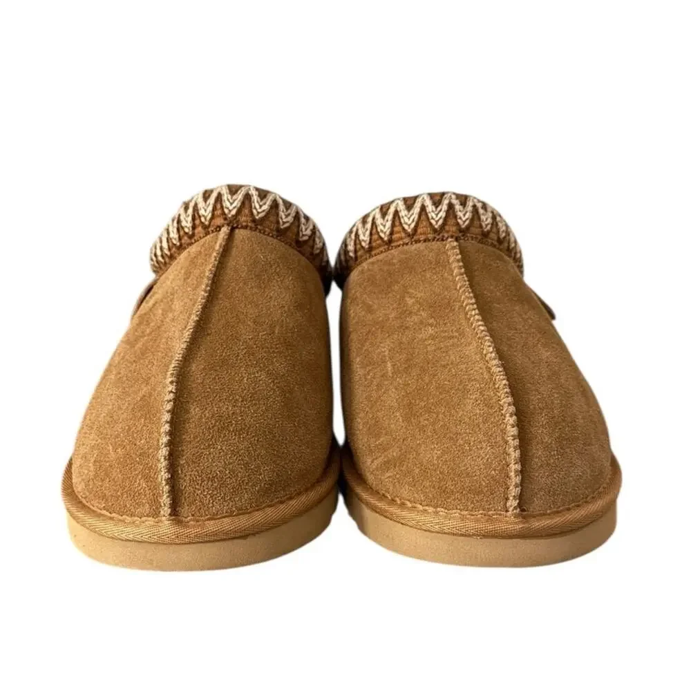 Fireside Dearfoams Grafton Genuine Shearling Suede Clog Slippers 12